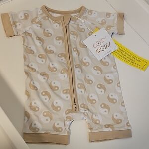 Cozypozy Yin Yang Bamboo Shortie 0-3m